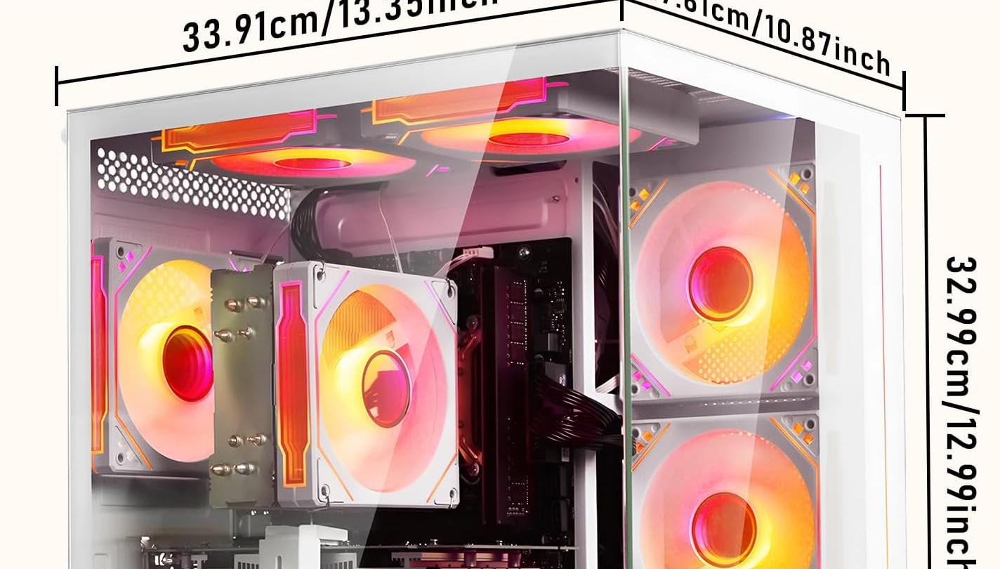 SUEVERY White R5 Gaming PC Bundle – Pre-Built Desktop Computer SUEVERY White R5 Gaming PC Bundle – Pre-Built Desktop Computer