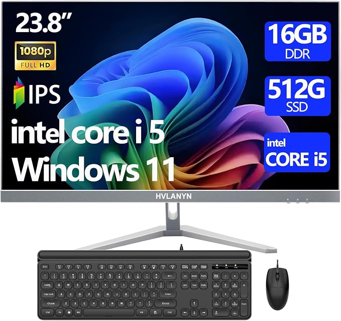 23.8-Inch FHD All-in-One Desktop Computer – Core i5, 16GB RAM, 512GB PCIe SSD 23.8-Inch FHD All-in-One Desktop Computer – Core i5, 16GB RAM, 512GB PCIe SSD