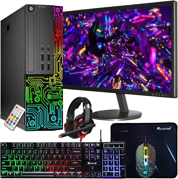 Dell OptiPlex Desktop RGB Computer PC, Intel Core i7 Processor, 16GB RAM, 512GB SSD, 24 Inch HDMI Monitor, RGB Keyboard Mouse and Headset, WiFi, Windows 11 Pro (Renewed) Dell OptiPlex Desktop RGB Computer PC, Intel Core i7 Processor, 16GB RAM, 512GB SSD, 24 Inch HDMI Monitor, RGB Keyboard Mouse and Headset, WiFi, Windows 11 Pro (Renewed)