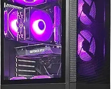 Prebuilt Gaming Desktop PC, AMD Ryzen 5 5500, GeForce RTX 3050 6GB,16GB DDR4 3200MHz RAM, 1TB NVMe SSD, ARGB Air Cooling, Wi-Fi,Tower Computer for Gaming, Streaming, Editing
